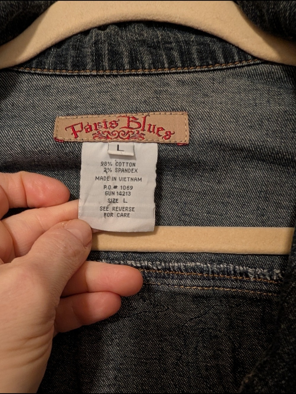 Paris Blues Denim Jacket Dark Cats Flowers Embroidered - Picture 6 of 8